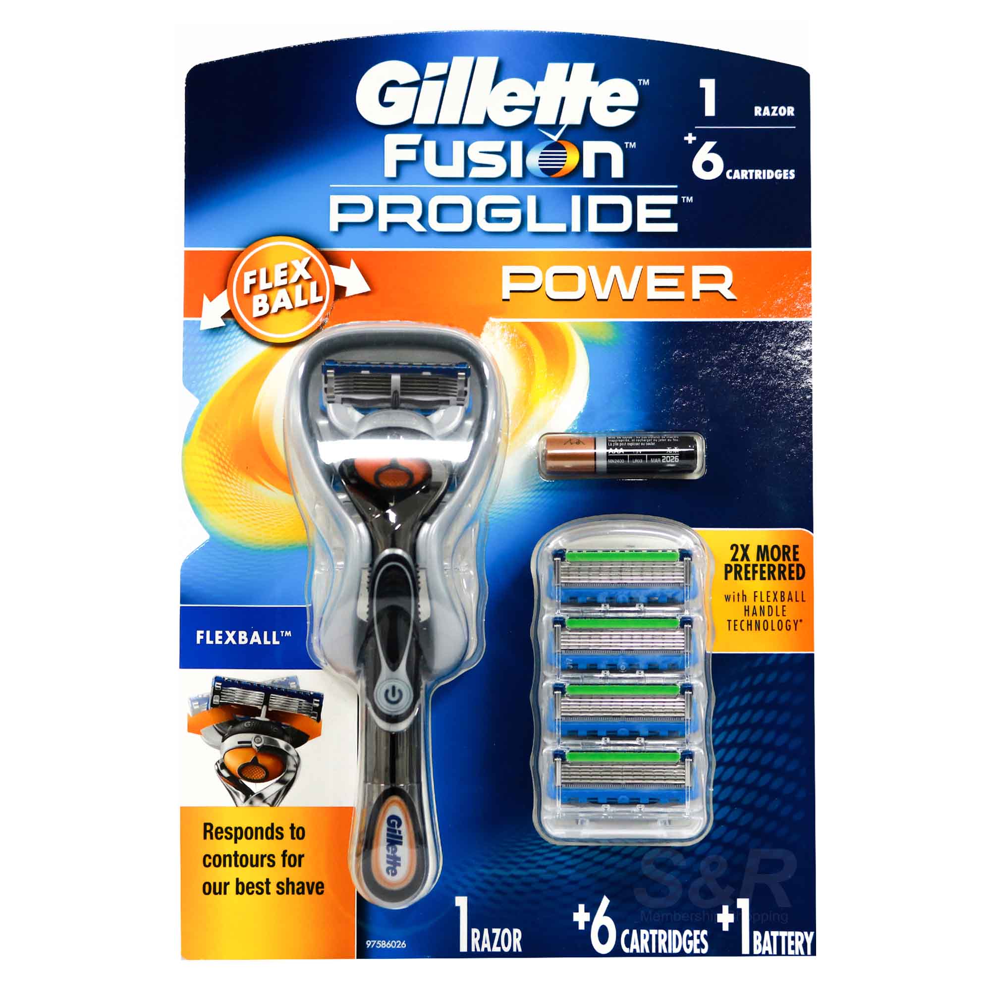 Gillette Fusion Proglide Power Razor and Cartridges 1 set